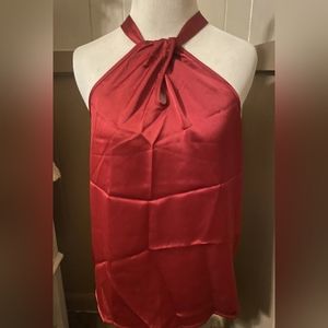 Tahari Red  Halter Tank Top Sleeveless Size Small Blouse Shirt NWT